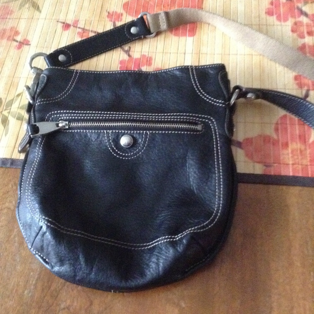 B Makowsky Leather Crossbody - Picture 1 of 4
